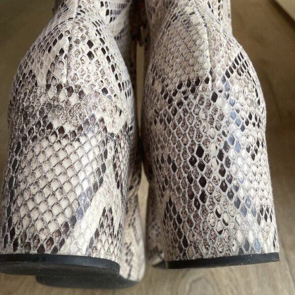 Python Print Ankle Vegan Leather Boot Sz 8 - Picture 4 of 7